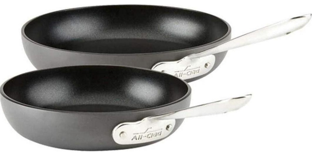 All-Clad E785S264 HA1 Hard Anodized Nonstick Dishwasher Safe PFOA Free 8-Inch and 10-Inch Fry Pan Cookware Set, 2-Piece, Black