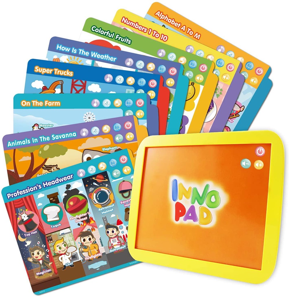 BEST LEARNING INNO PAD Smart Fun Lessons - Educational Tablet Toy to Learn Alphabet, Numbers, Colors, Shapes, Animals, Transportation, Time for Toddlers Ages 2 to 5 Years Old