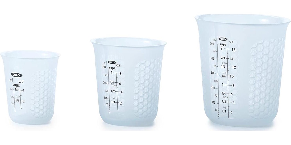 OXO Good Grips 3 Piece Squeeze and Pour Silicone Measuring Cup Set