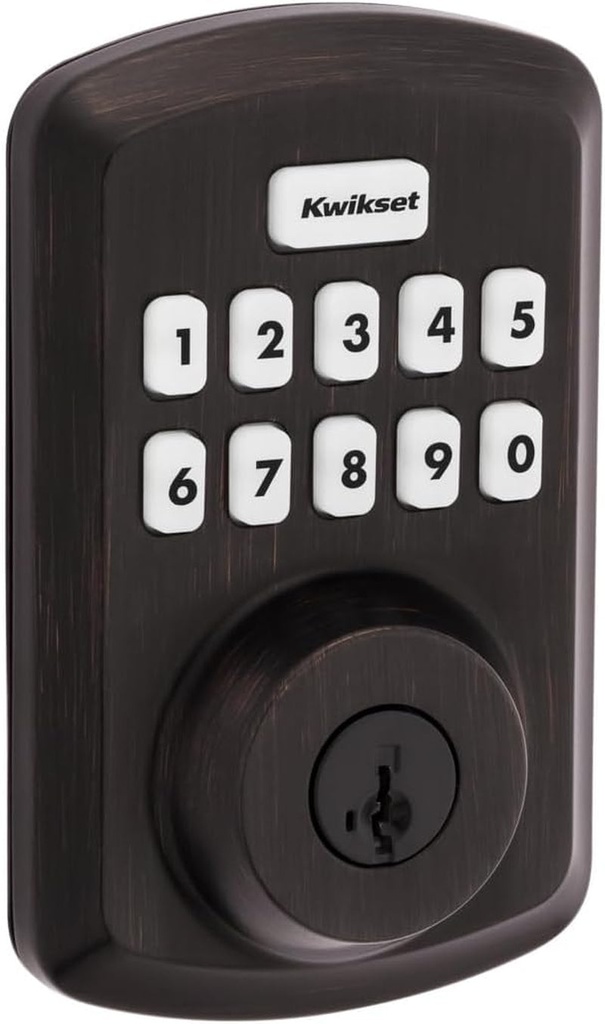 Kwikset 9250TRS-11PS Transitional Powerbolt 2 Electronic Smartcode Deadbolt Smartkey with RCAL Latch and RCS Strike Venetian Bronze Finish