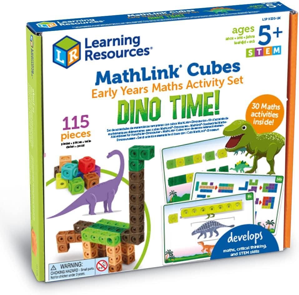 Learning Resources MathLink Cubes Early Maths Activity Set : Dino Time, Ages 5+