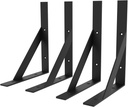 SOGAL 8 Inches X 10 Inches Heavy Duty Shelf Brackets,Black Shelf Bracket,Shelf Support Angle Brackets for Shelves, L Brackets Floating Shelf Brackets 4Pack