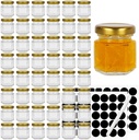 Hexagon Glass Jars with Gold Lids, 48pcs 1.5oz Canning Jars for Jam Honey Jelly Candy Candle Wedding Favors Baby Shower Favors Spice Jars Crafts with 60 chalkboard stickers and one pen for labeling