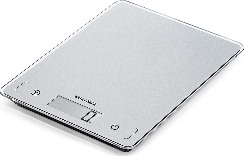 Soehnle 61502 Page Comfort 100 Kitchen Scale, Digital Food Scale with Sensor Touch, acccurate Gram Scale for Measuring up to 5 kg, Electronic weigh Scale with Large Display (Colour: Silver)