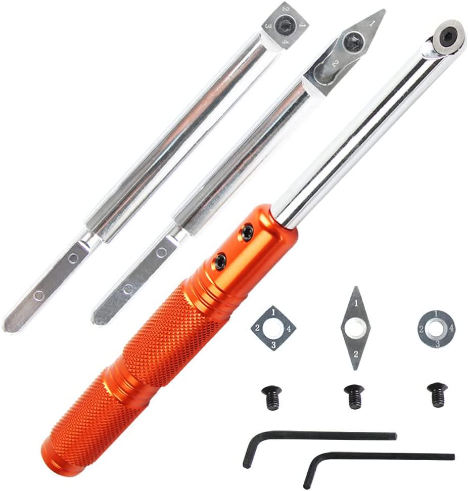 O'skool Carbide Mini Woodturning Tool for Lathe Includes Diamond, Round, and Square Shape Replaceable Carbide Tipped Turning Lathe Chisels Wood Turning Projects for Turn Pens or Ornaments