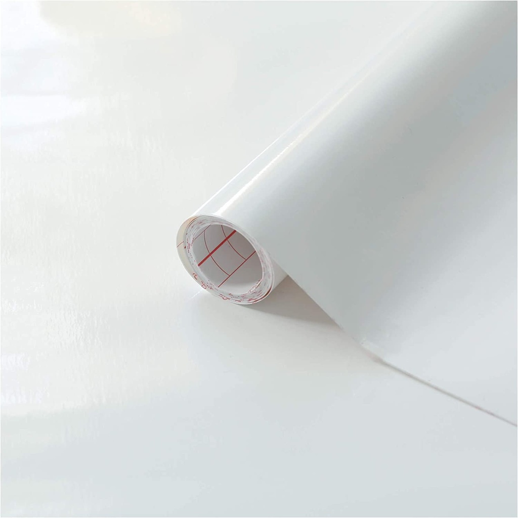 d-c-fix Self Adhesive Peel and Stick Waterproof Contact Paper for Kitchen and Bath Countertops Cabinets and DIY, White Glossy, 26.5'' x 78.7