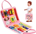 Busy Board Montessori Toys for Toddlers Sensory Board Toys Preschool Activities Educational Toys Learning Basic Dress Skills Travel Toys for Toddlers Gifts for 1 2 3 4 5 Year Old Boys and Girls