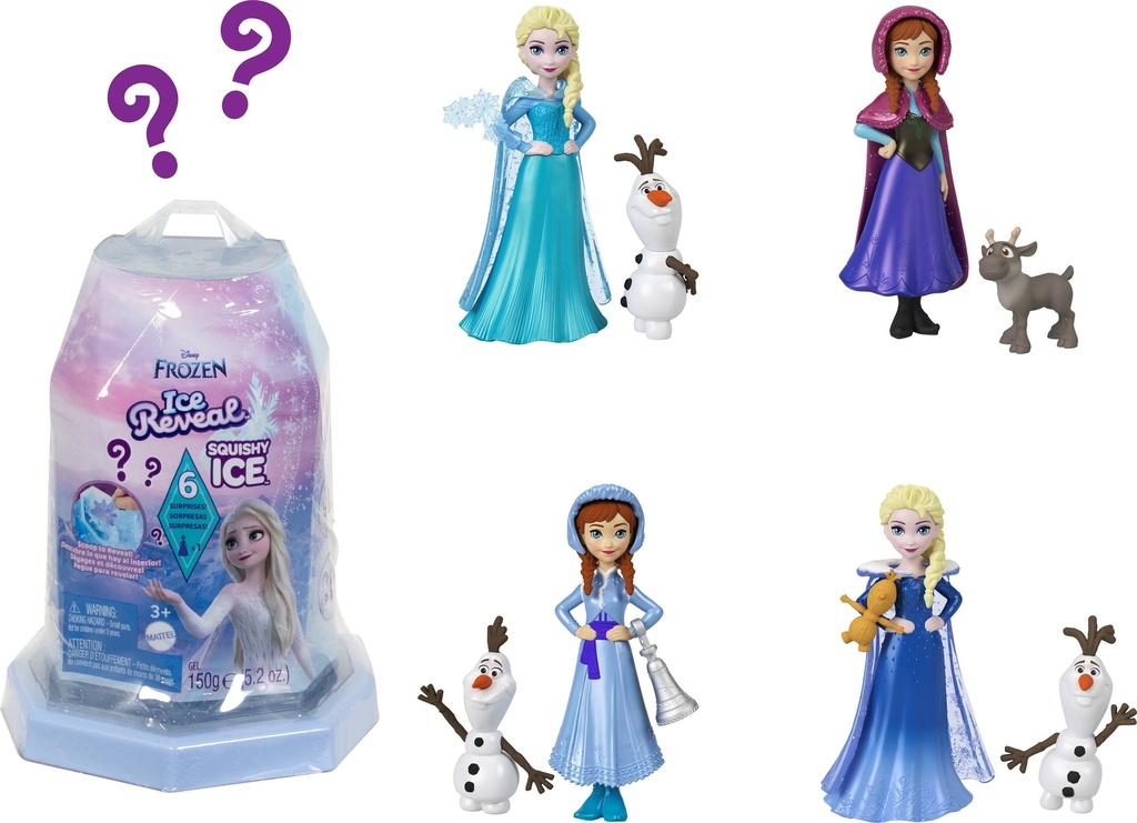 Disney Frozen Ice Reveal Surprise Small Doll with Ice Gel, Character Friend & Play Pieces (Dolls May Vary)