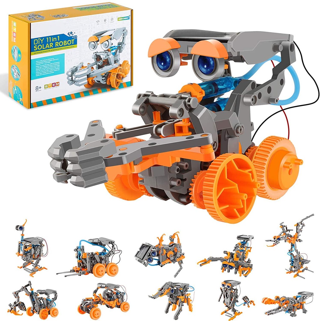 AoHu Stem Project Toys for Kids,11 in 1 Solar Robot Science Experiment Kit for Boys Age 8-12, 231 Pieces DIY Learning Education Building Set for Boys and Girls