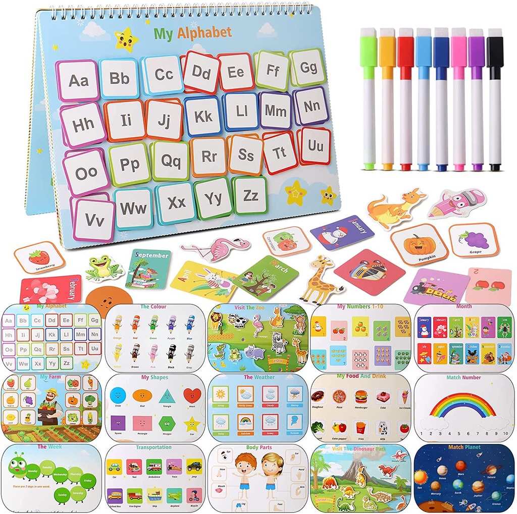 Busy Books for Kids Montessori Preschool Learning Activities Latest 29 Themed - Workbooks Activity Binders Travel Toys for Toddlers Ages 3+, Autism Learning Materials and Tracing Coloring Books