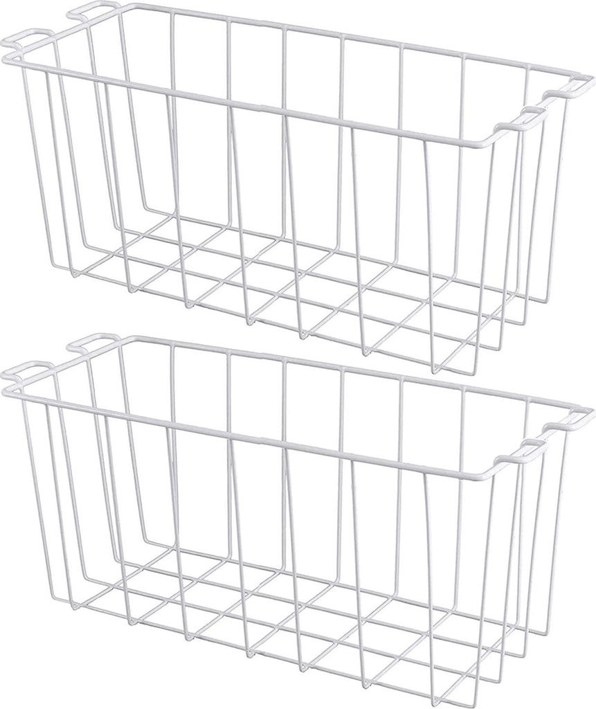 Orgneas Chest Freezer Organizer Bins Deep Freezer Basket Storage Rack Bins Metal Wire Baskets 2 Packs