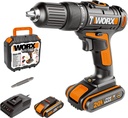 Worx 20V Combi Hammer Drill WX386, PowerShare, 18+1+1 Clutch Position, 13mm Keyless Chuck, Portable, 2 Batteries Included