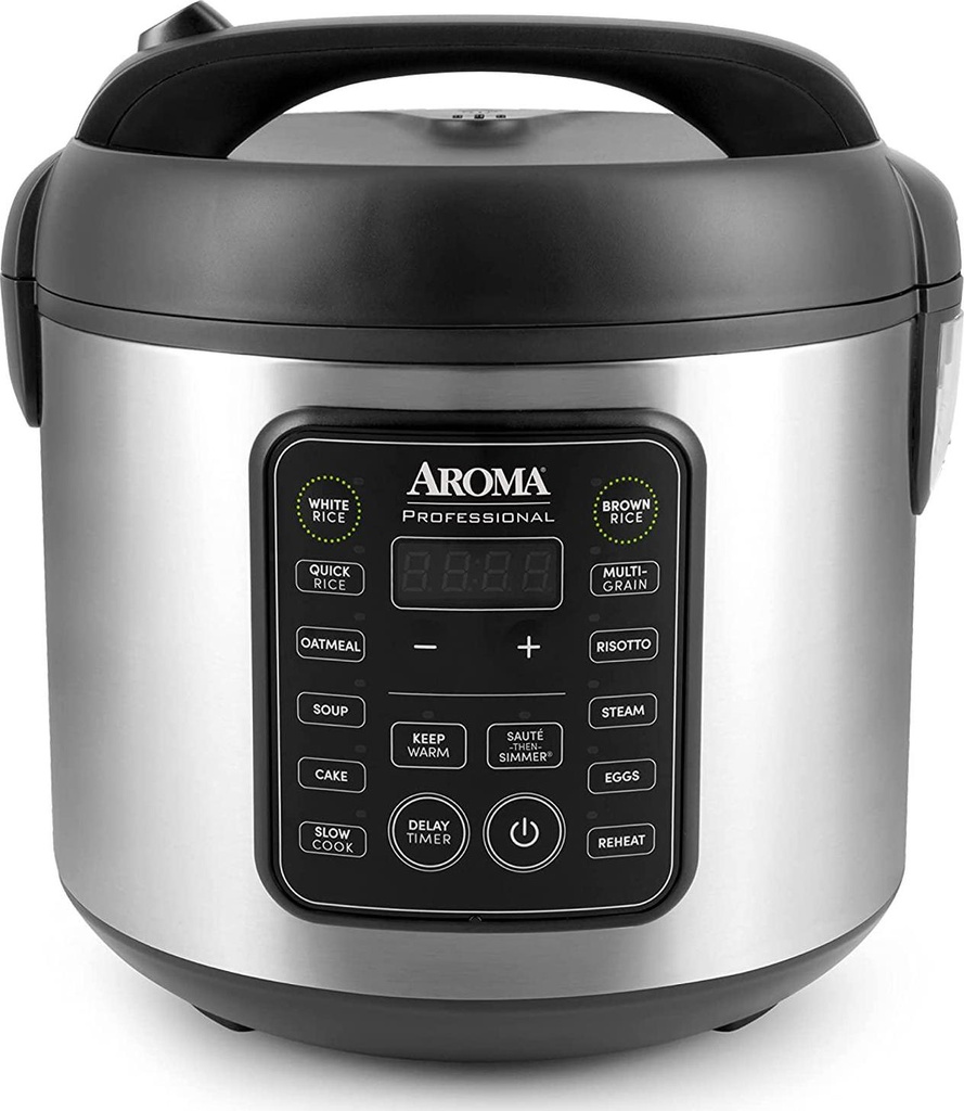 Aroma Housewares ARC-5200SB 2O2O Model Rice and Grain Cooker, Sauté, Slow Cook, Steam, Stew, Oatmeal, Risotto, Soup, 20 Cup 10 Cup uncooked, Stainless Steel