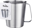 Large Stainless Steel Measuring Cup, KSENDALO Stainless Measuring Pitcher with Marking with Handle, 48 Ounces (1.5 Liter)