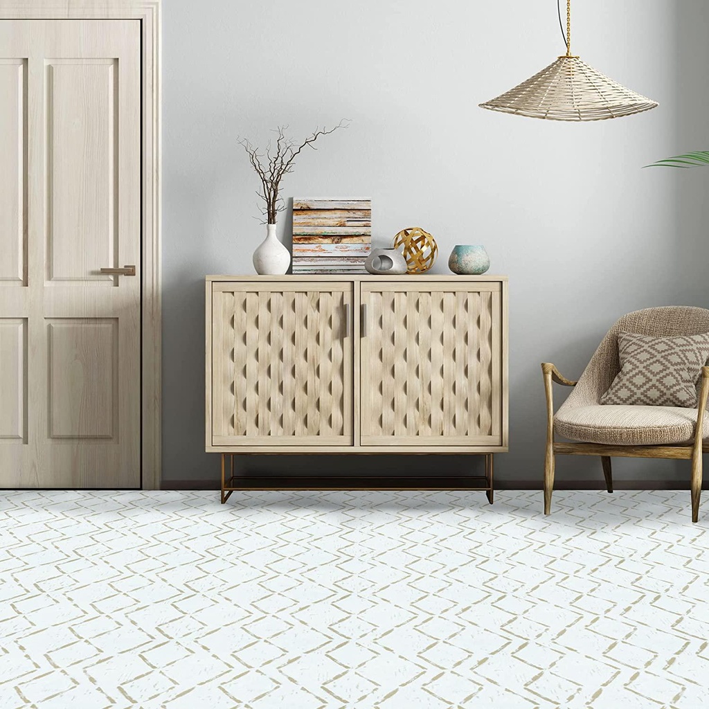Achim Home Furnishings Retro 12x12 Self Adhesive Vinyl Floor Tile - Tan Diamond - 20 Tiles/20 sq. ft. (RTFTV60820)