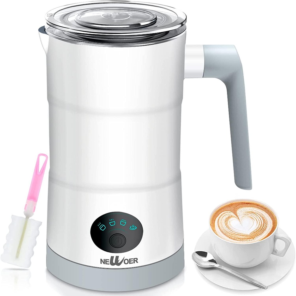 newoer Electric Milk Frother and Warmer,4 in 1 Automatic Milk Frothers 400W Automatic Milk Foam Maker with Hot and Cold Milk Functionality for Latte Coffee Hot Chocolates Cappuccino