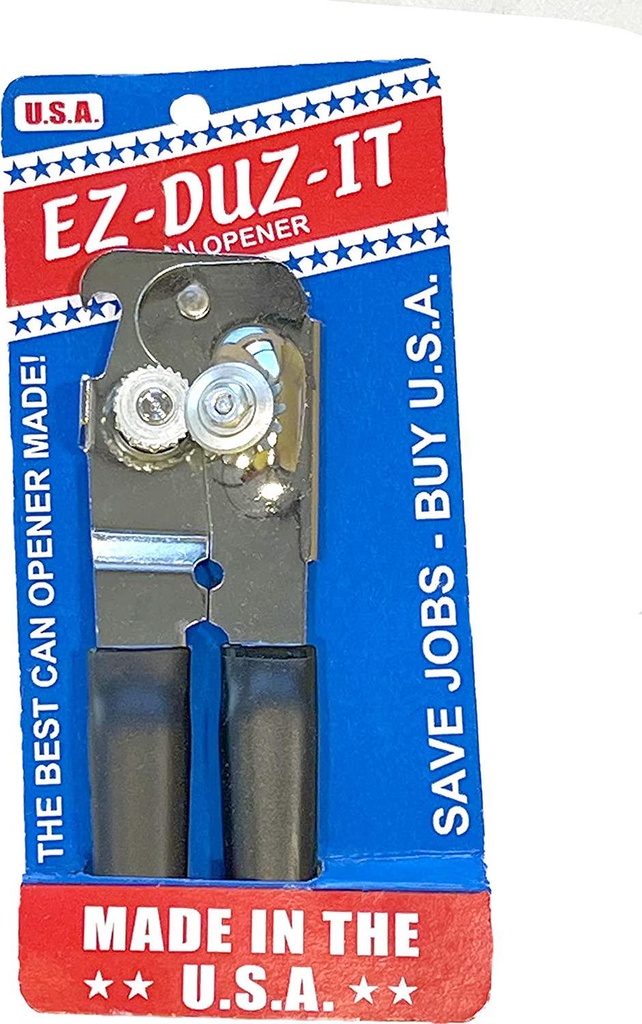 EZ-DUZ-IT Deluxe Can Opener with Black Grips