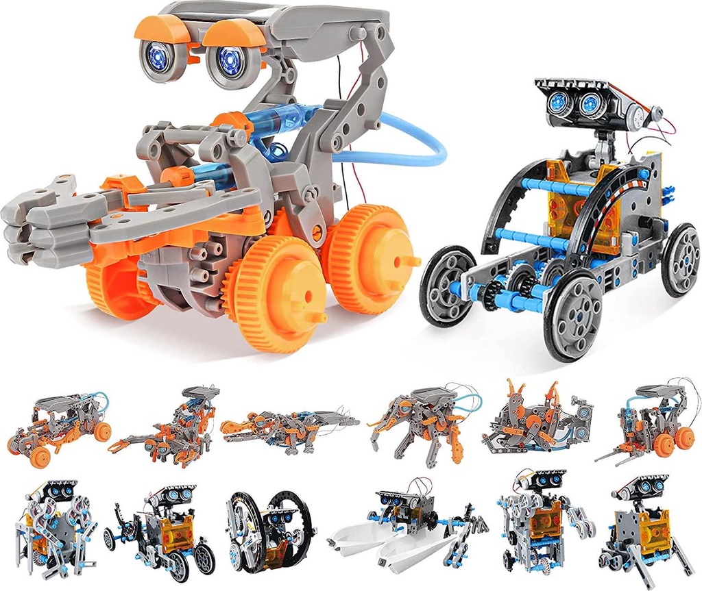 Hot Bee STEMÂ Toys 23-in-2 Solar Robot Kit,STEM Projects for Kids Ages 8-12, 421 Pcs DIY Engineering Kits Building Toy Science Experiment Set,Gifts for Boys Girls,DIY Assembly Kit with Solar Powered