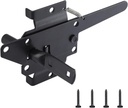 Wellmade Heavy Duty Self-Locking Gate Latch for Wooden Fence, Post Mount Automatic Gravity Lever Door Latches for Garden Outdoor/Pool Gate, Metal Gates Vinyl Fence Gate Lock, Black Finish with Screws