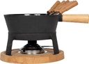 Boska Fondue Set Pro L/Complete Cheese Fondue Set/Suitable for Every Stove/Robust/Cast Iron/Black / 1,8 Liter