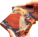 MYSTEQUE - Wooden Coasters for Drinks for Thick Layer of Protection Between Your Tables and Drinks. Unique Coaster Set with Natural Pine Wood Fragrance. Epoxy Resin Coasters, Suitable for All Cups and Mugs Sizes (Set of 6)