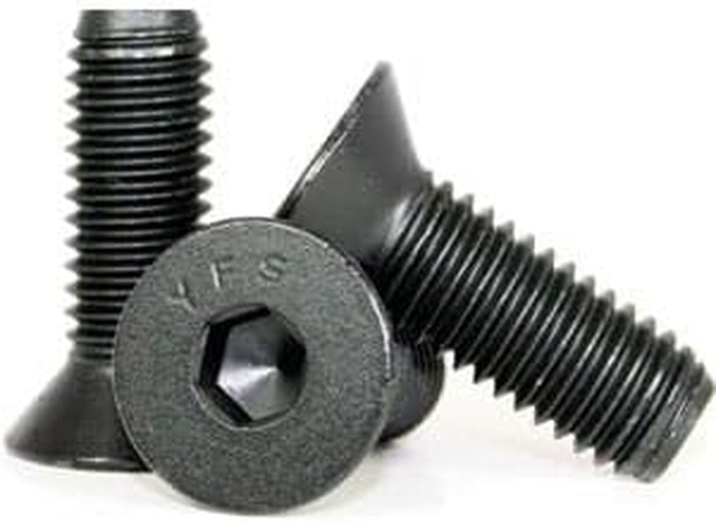 Socket Flat Countersunk Head Cap Screw, 4-40 X 1/4", Alloy Steel, Black Oxide, Hex Socket (Quantity: 2500) Coarse Thread, 4 Hexagonal Allen Bolt, Length: 1/4 Inch, Full Thread