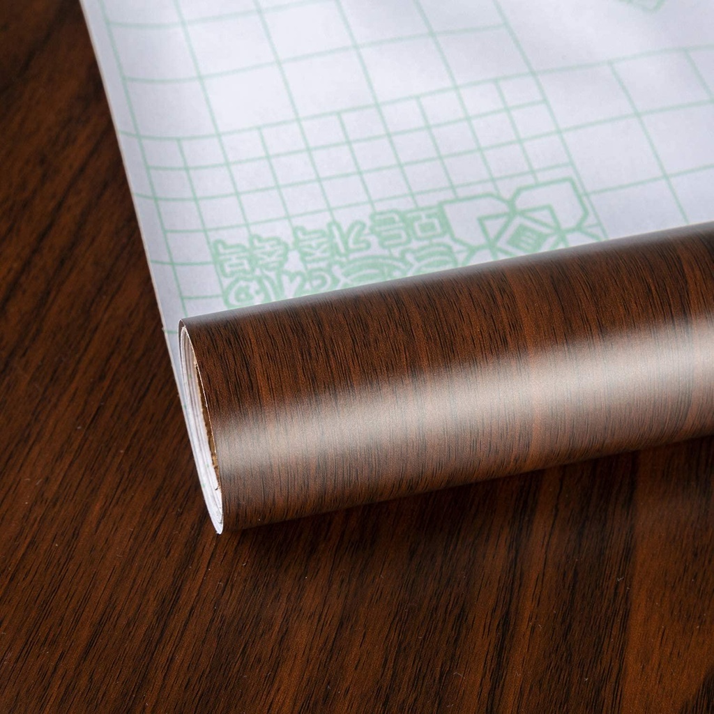 Dark Brown Wood Grain Wallpaper Faux Walnut Wood Contact Paper Self-Adhesive Wood Stickers for Furniture Waterproof Wallpaper Peel Stick Counter Top Laminant Wood Vinyl Countertop Decorative Paper