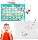 Electronic Interactive Alphabet Talking Poster with Drawing Board Pad,Doodle Pen,Writing Tablet,Portable ABC Wall Chart,Fun Preschool Early Educational Learning Toy Gift for Toddlers,Kids Girls Boys
