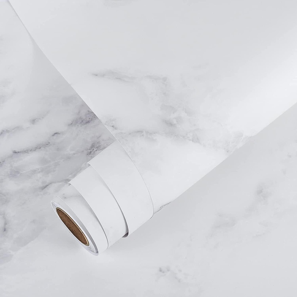 VEELIKE Marble Gray and White Contact Paper 15.7 ×354 Peel and Stick Extra Thick Waterproof Oil proof Self Adhesive for Wall Cabinets Countertops Covers Kitchen Furniture Decorative Wallpaper Bedroom