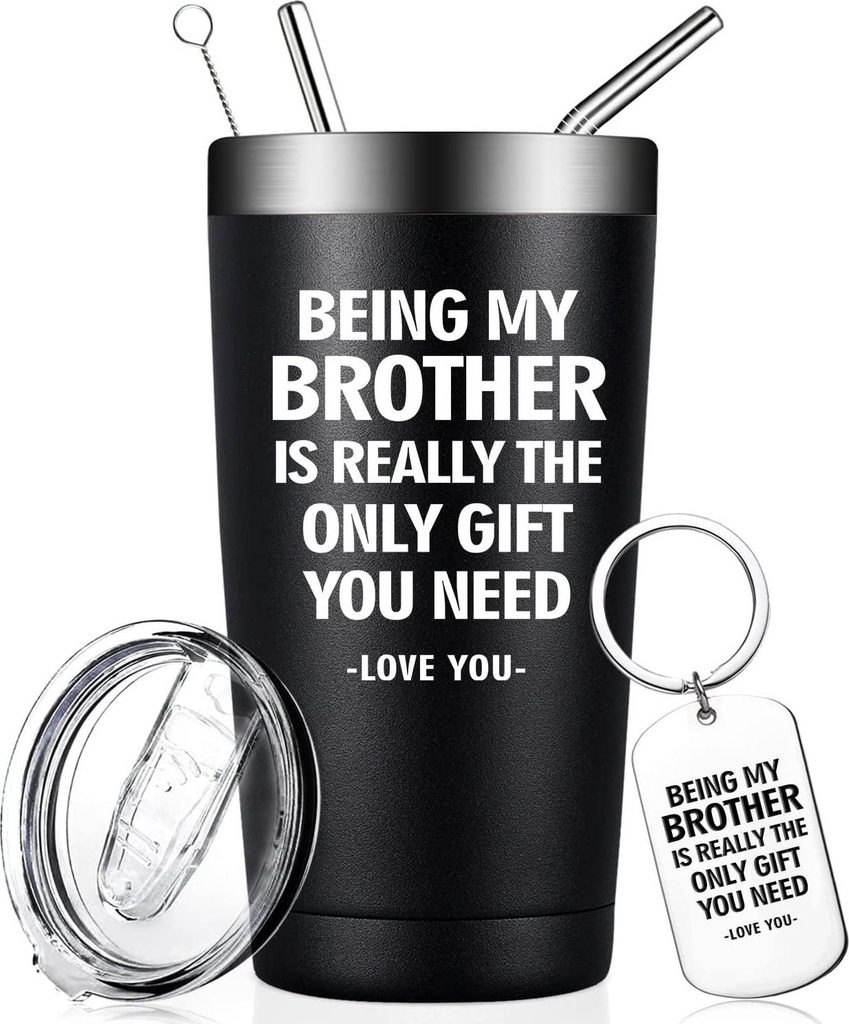 Brother Gifts from Sister, Brother - Funny Birthday Gifts for Brother - Friendship Presents for Brothers from Big Brother, Siblings, Brother in Law - Vacuum Insulated Tumbler Cup 20oz