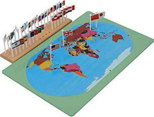 Flags of The World-Montessori Materials Geography Educational Tools Preschool Early at-Home Learning Toys