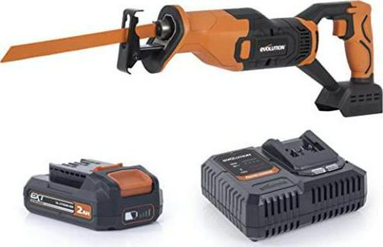 Evolution Power Tools R150RCP-LI Cordless Reciprocating Saw with Battery, Charger and Saw Horse Bundle
