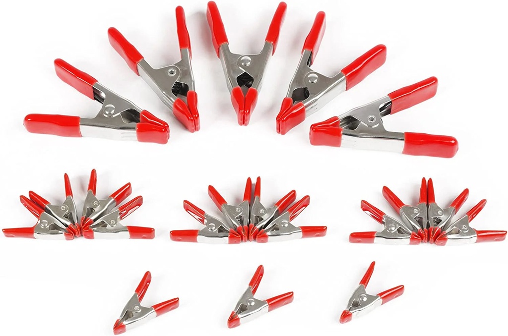 WORKPRO 20-Piece Steel Spring Clamp Set, 15Pc 3/4" Clamps, 5Pc 1" Clamps for Wood Working, DIY, Photo Studio Backdrops Backgrounds, W001401A