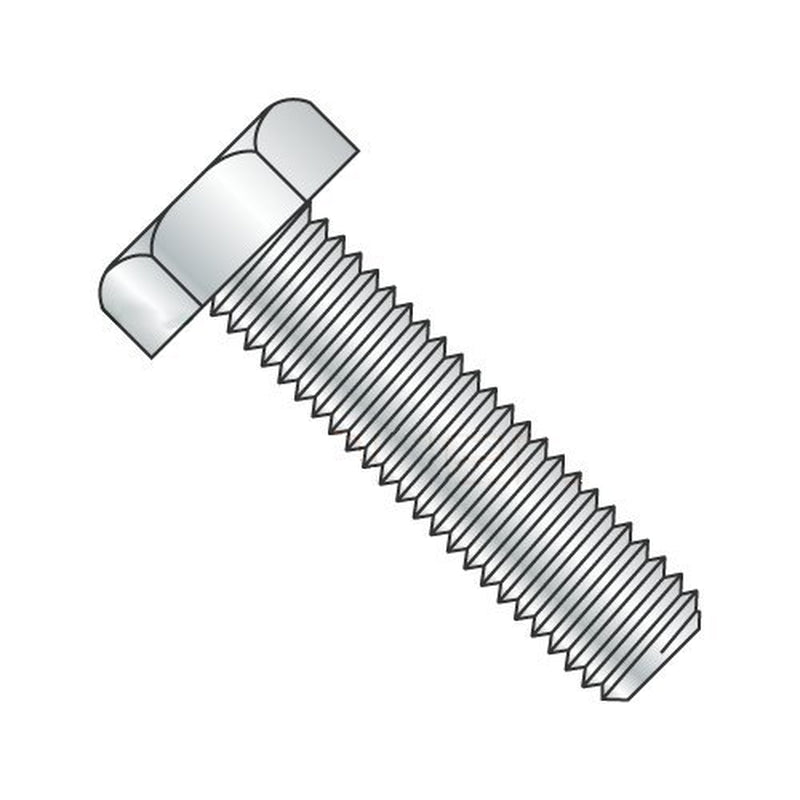 7/8 X 5" Fully Threaded Hex Tap Bolt A307 Grade A, Zinc Plated Steel (Quantity: 10) Coarse Thread, 7/8-9 X 5"