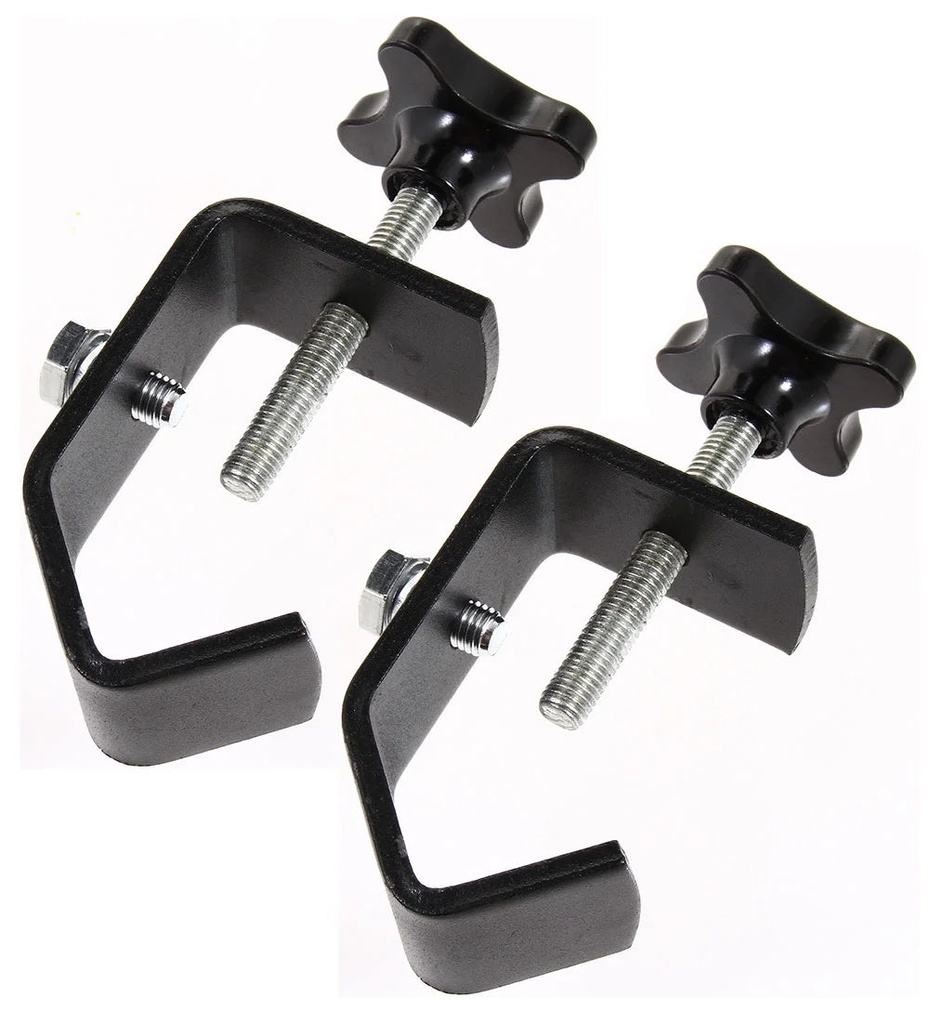 (2) DJ Pro Lighting Fixture 2" Truss or Pipe Mounting Steel C Clamp Package New