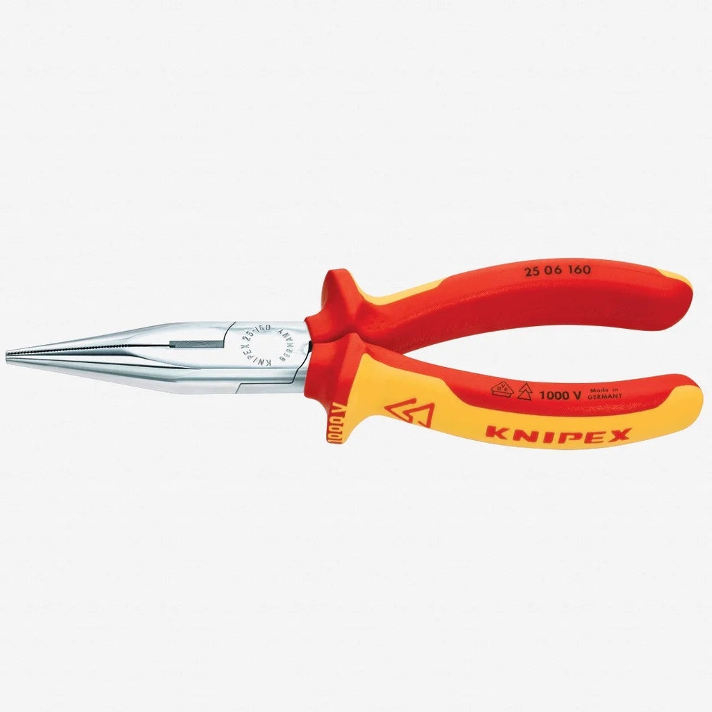 Knipex 6.3" Snipe Nose Side Cutting Pliers (Radio Pliers) - Chrome, Insulated