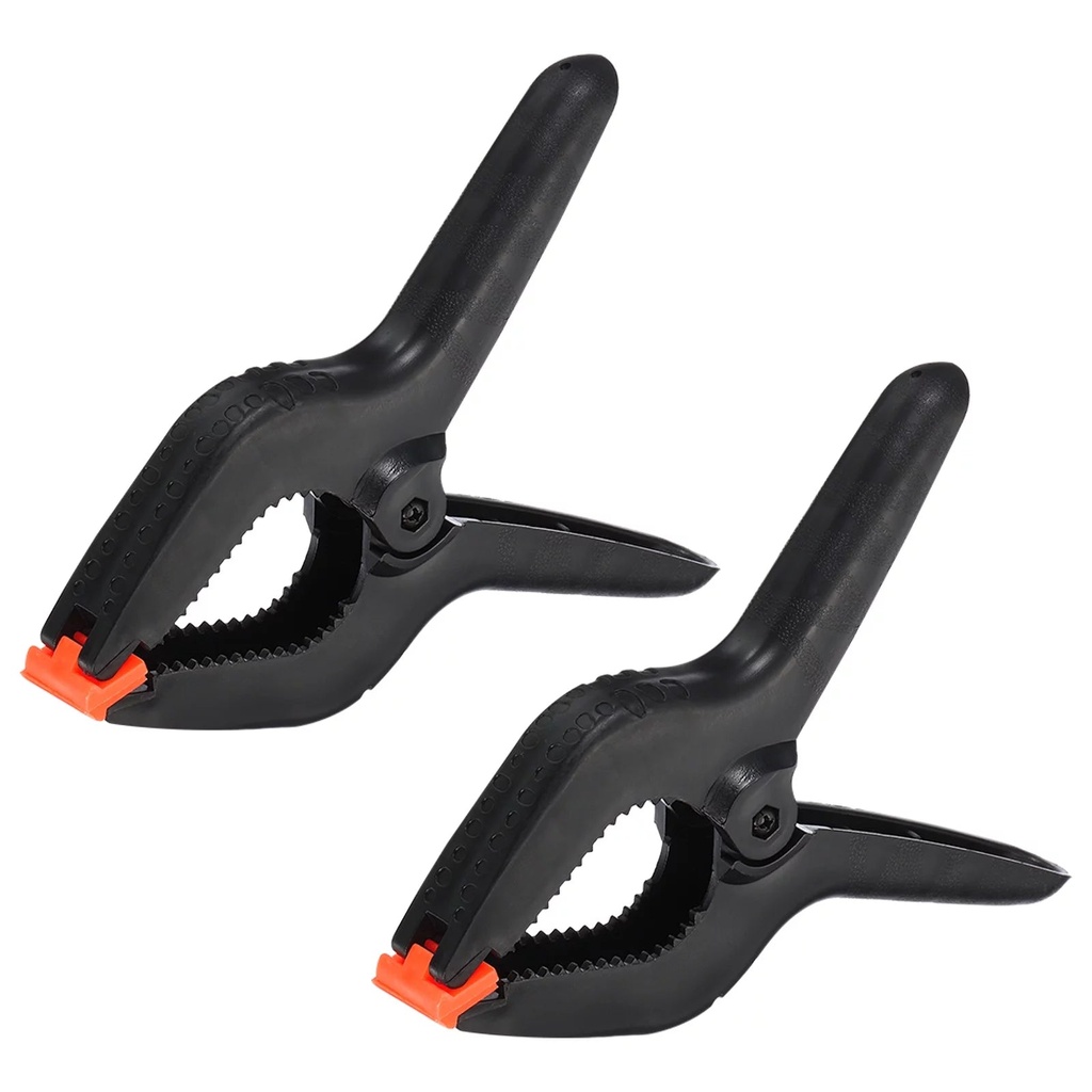 Uxcell 9 Inch Spring Clamps, 2 Pack Plastic Flexible anti Slip Strong Clips, Black
