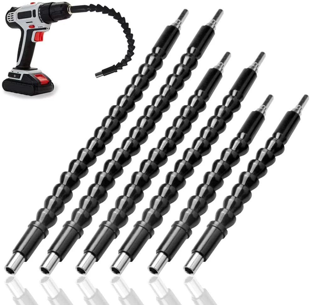 Set of 6, Flexible Drill Bit Extension Kits, Dakuan 11.8 Inch 9.8 Inch 7.8 Inch Different Sizes Flexible Screwdriver Shaft Easy Bendable Snake Driver Extender, 2 for Each Size