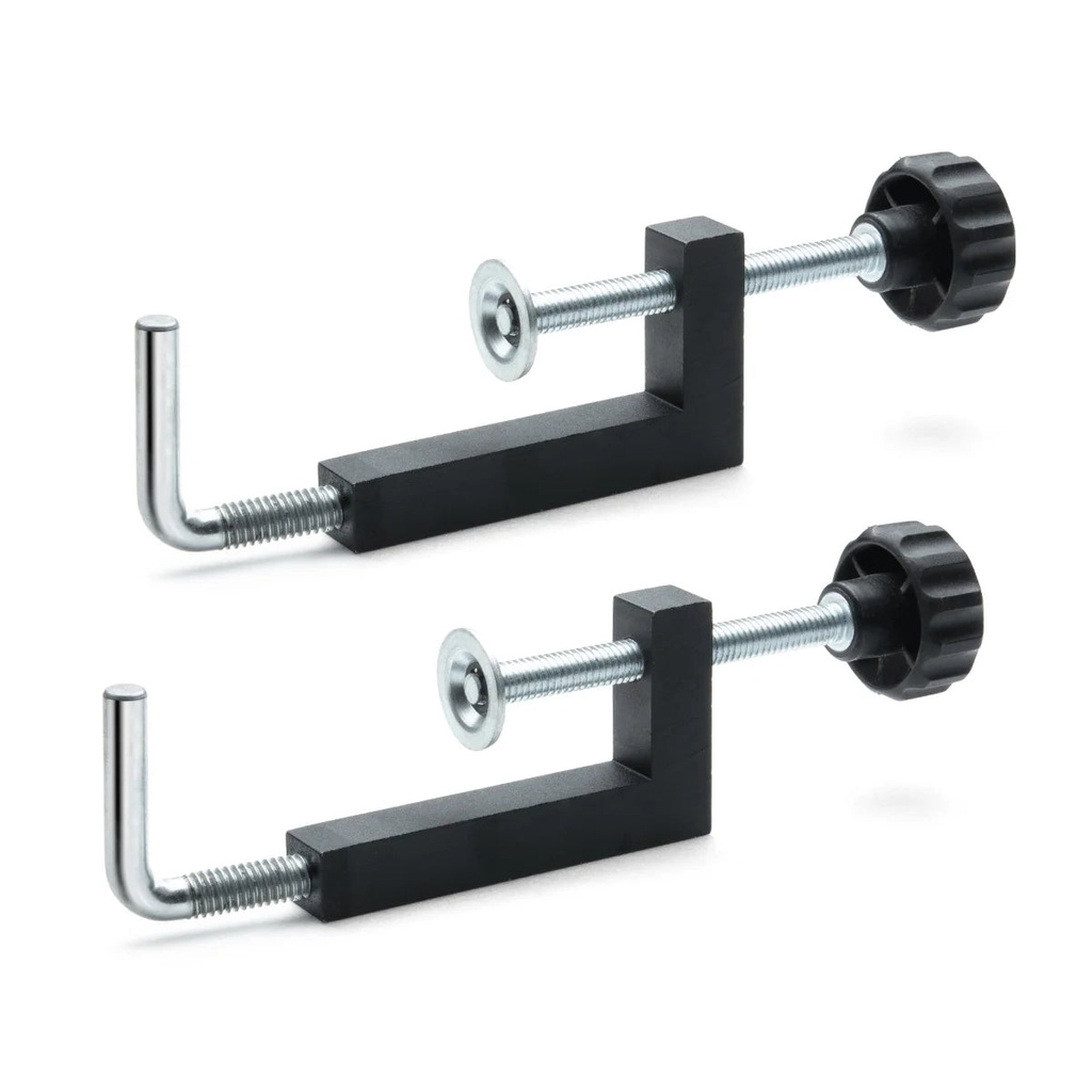 POWERTEC 2PK Universal Fence Clamp, for Table Saws, Router Tables, Clamping Squares, Drill Press Tables, Mitre Saws, with 3/8" Rod (71004)