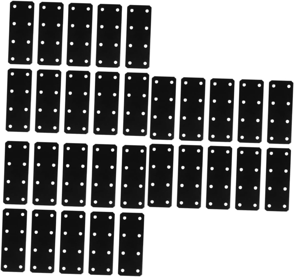 ULTECHNOVO 30 Pcs Iron Sheets Iron Fixing Brace Iron Flat Brace Flat Straight Brace Fixing Plate Bracket Metal Flat Brace Flat Brace Brackets Iron Straight Brace Joining Plate Connector