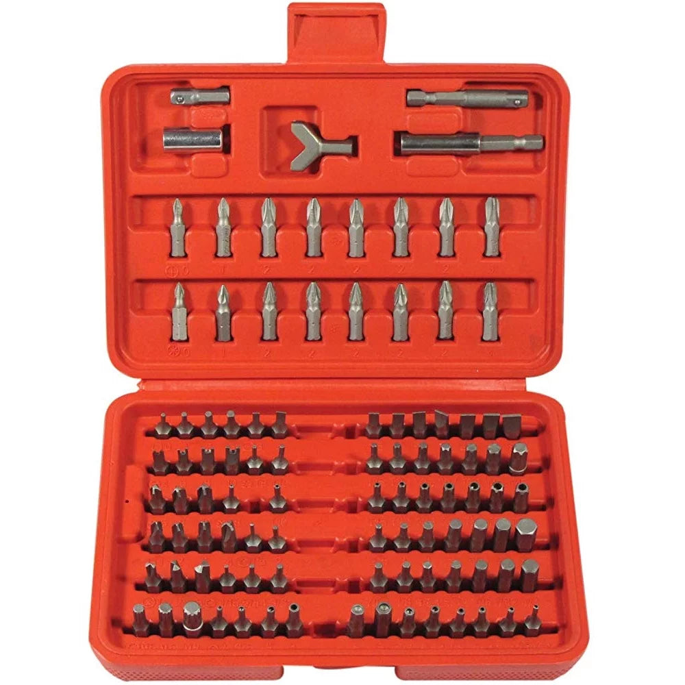 100Pc Security Bit Set Metric & SAE Tamper Proof Torx Star Hex Key Screwdriver
