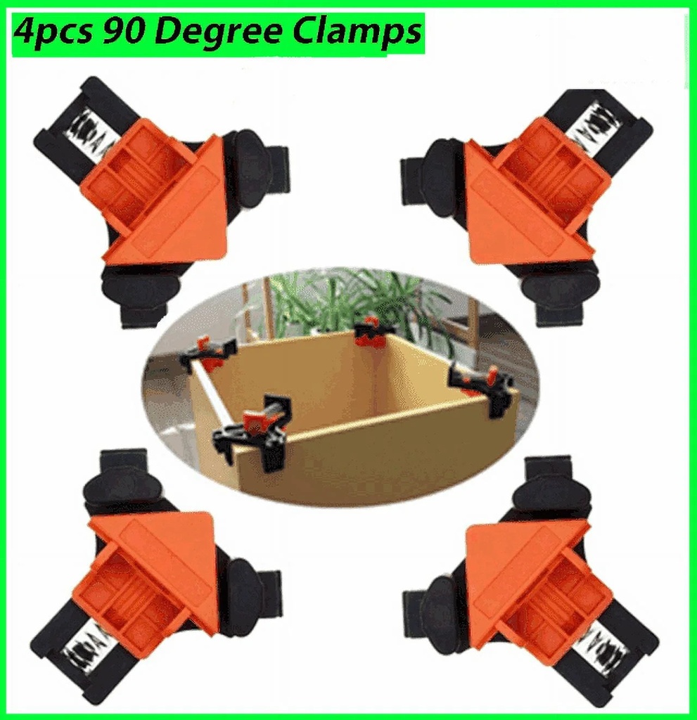 4X 90 Degree Right Angle Corner Clamp Woodworking Wood for Kreg Jigs Clamps Tool