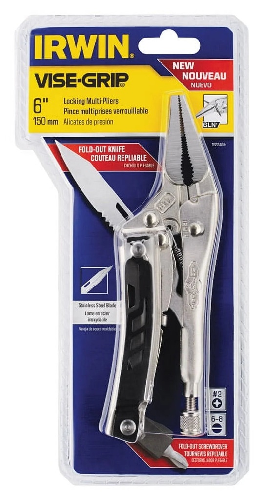 Irwin Vise-Grip 6 In. Steel Long Nose Multi-Tool Pliers Silver 1 Pk