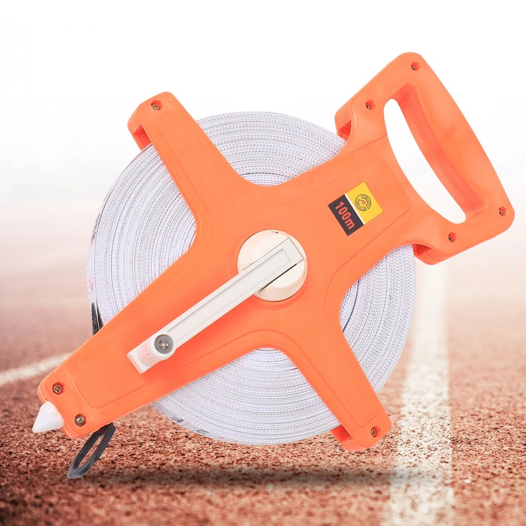 100M 300FT Carbon Steel Measuring Tape Surveying Measure Reel Non-Slip Handle
