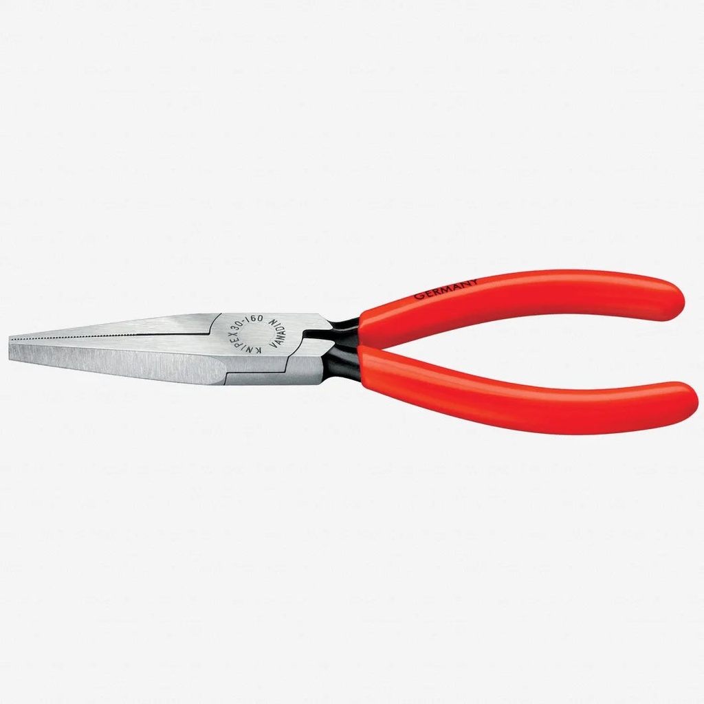 Knipex 6.3" Long Nose Pliers (Flat Jaws) - Plastic Grip