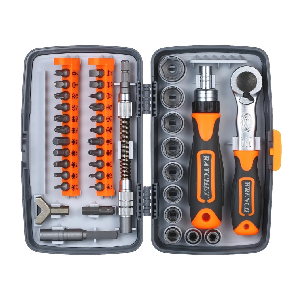 38Pc Ratchet Screwdriver Bit Set Magnetic Screwdrivers Kit Electronics Tool Kit with Flexible Shaft Extension Rod for Phone Laptop Watch and Other Electronic Devices