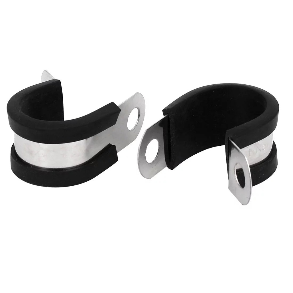 20Mm Dia EPDM Rubber Lined P Clips Water Pipe Tube Clamps Holder 2Pcs