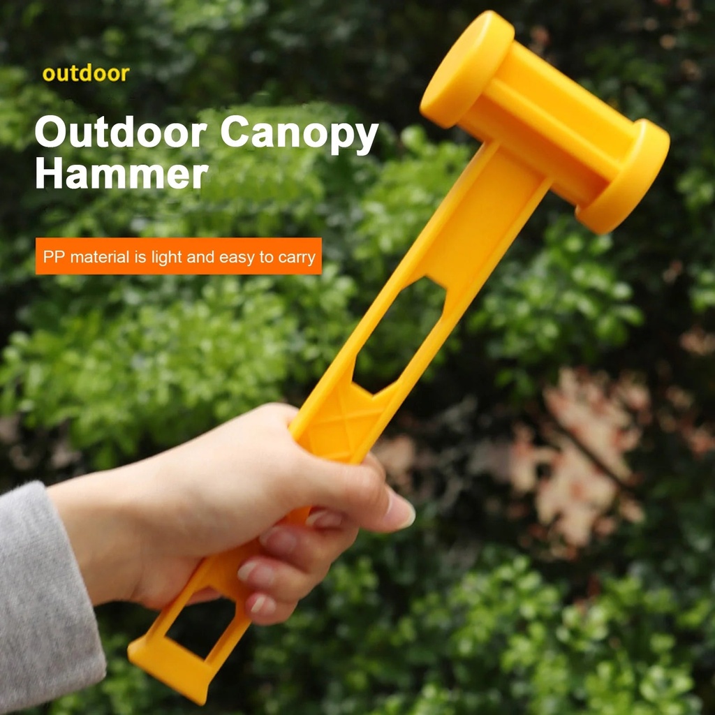 Camping Tent Stake Mallet Heavy Duty Tent Stakes Peg Mallet with Puller Hook Multi-Purpose Plastic Hammer for Backpacking Camping Hiking Outdoor Accessories
