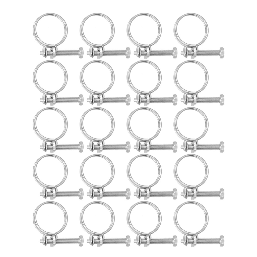 201 Stainless Steel Double Wire Hose Clamps anti Corrosion Adjustable Hose Clamps13-16Mm