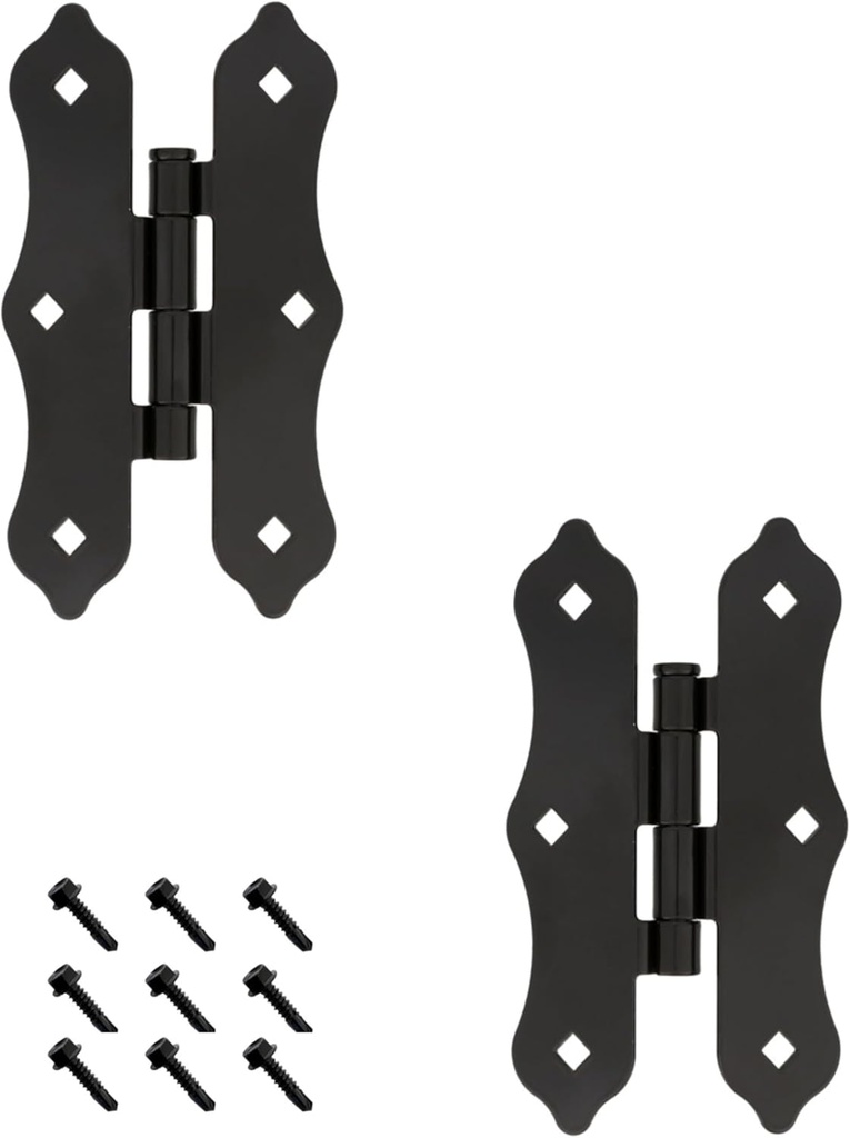 8" Heavy Duty Steel Butterfly Pair of Hinges for Wood Fencing